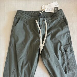 Vuori Green Track Pants with Elastic Waistband